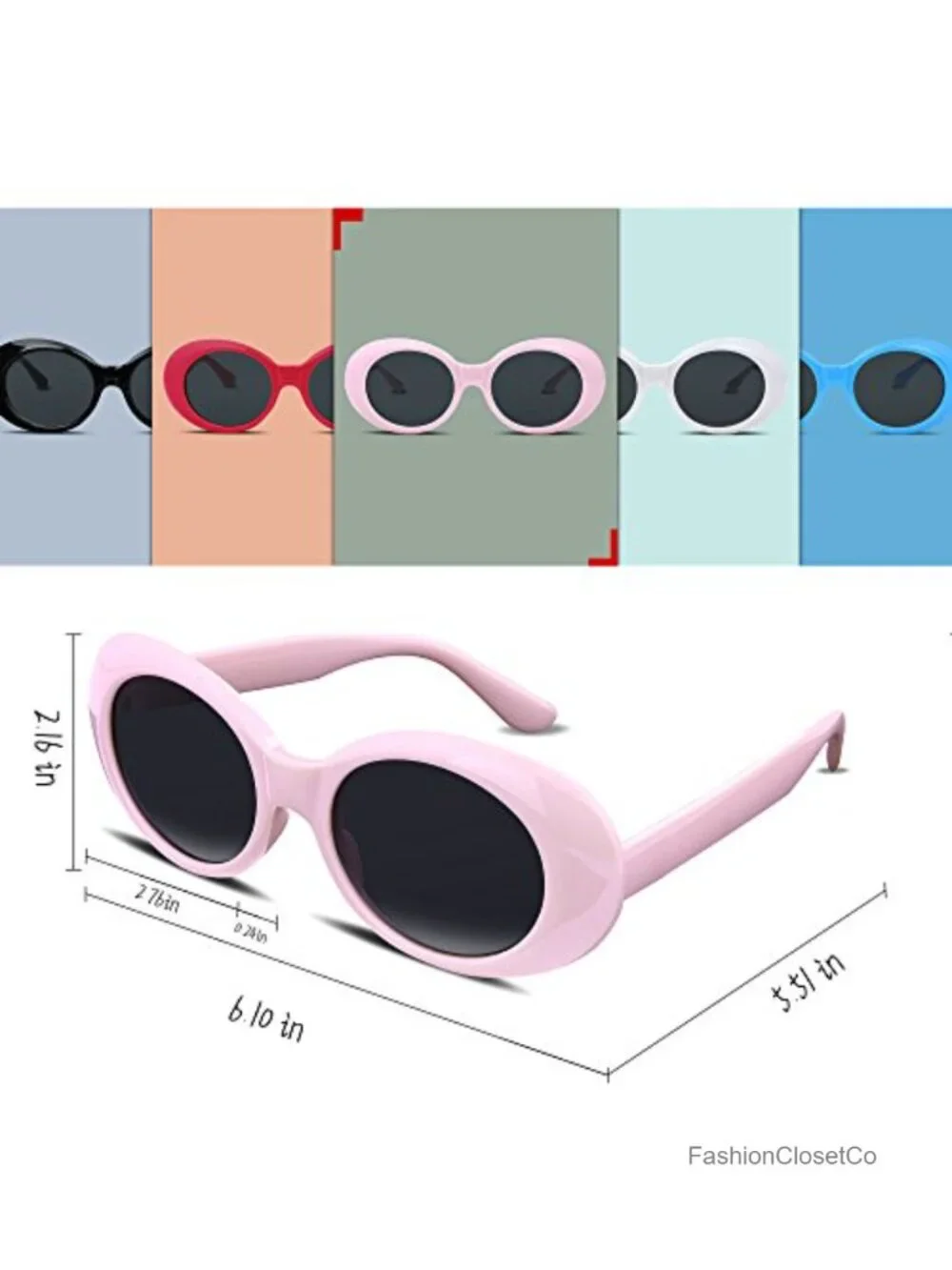 Retro Oval Sunglasses with UV400 Protection Oversized Clout Goggles